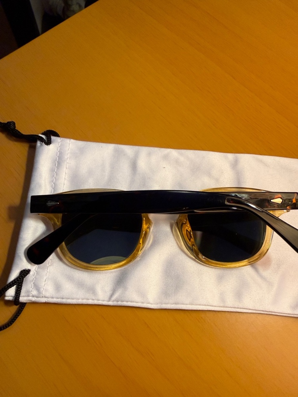Transparent Amber Frame Sunglasses with Dark Lenses - Picture 3 of 4